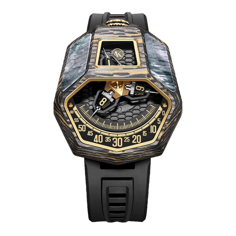 ATOWAK COBRA Venom Gold: Forged Carbon & Satellite Hour Watch – Atowak