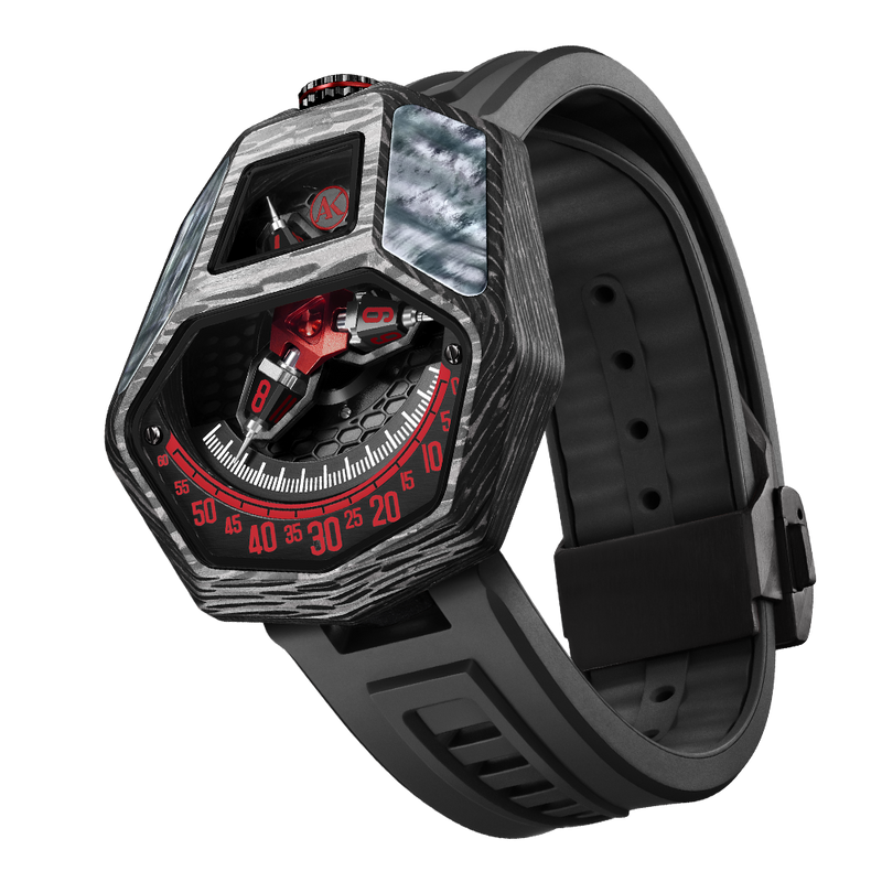 ATOWAK COBRA Venom Red: Forged Carbon Satellite Hour Watch – Atowak