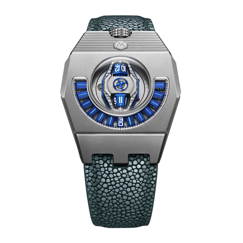 ATOWAK MANTA-X Tidal Blue: Titanium Wandering Hour Watch – Atowak
