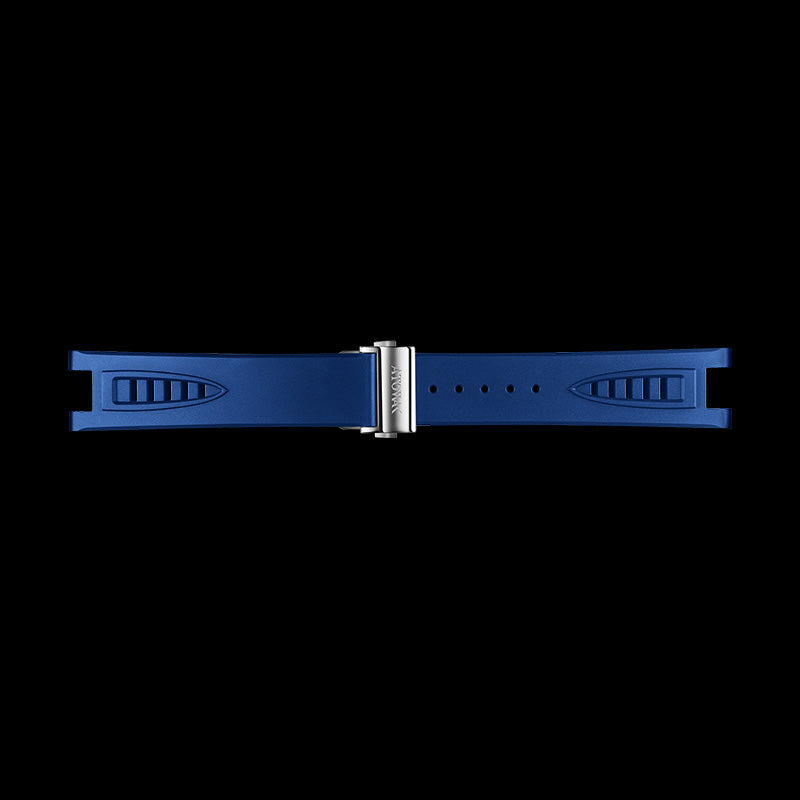 Bracelet en caoutchouc FKM bleu avec boucle argentée pour vaisseau spatial