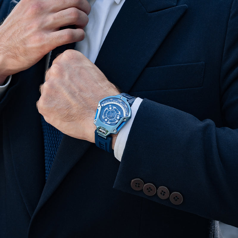 ATOWAK SPACESHIP Abyssal Blue | 360° Revolving Hour Watch – Atowak