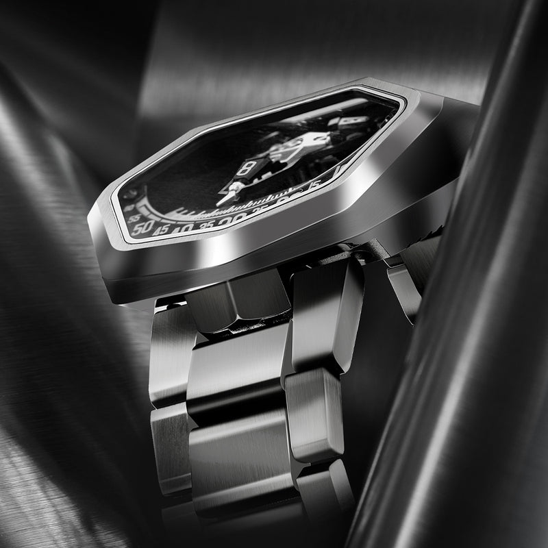 COBRA STEEL SILVER | Stainless Steel Revolving Hour Watch | ATOWAK