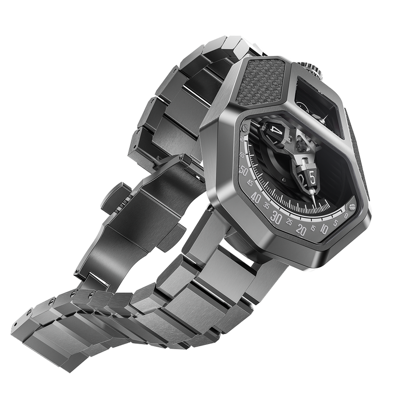 COBRA STEEL SILVER | Stainless Steel Revolving Hour Watch | ATOWAK COBRA STEEL SILVER | Stainless Steel Revolving Hour Watch | ATOWAK