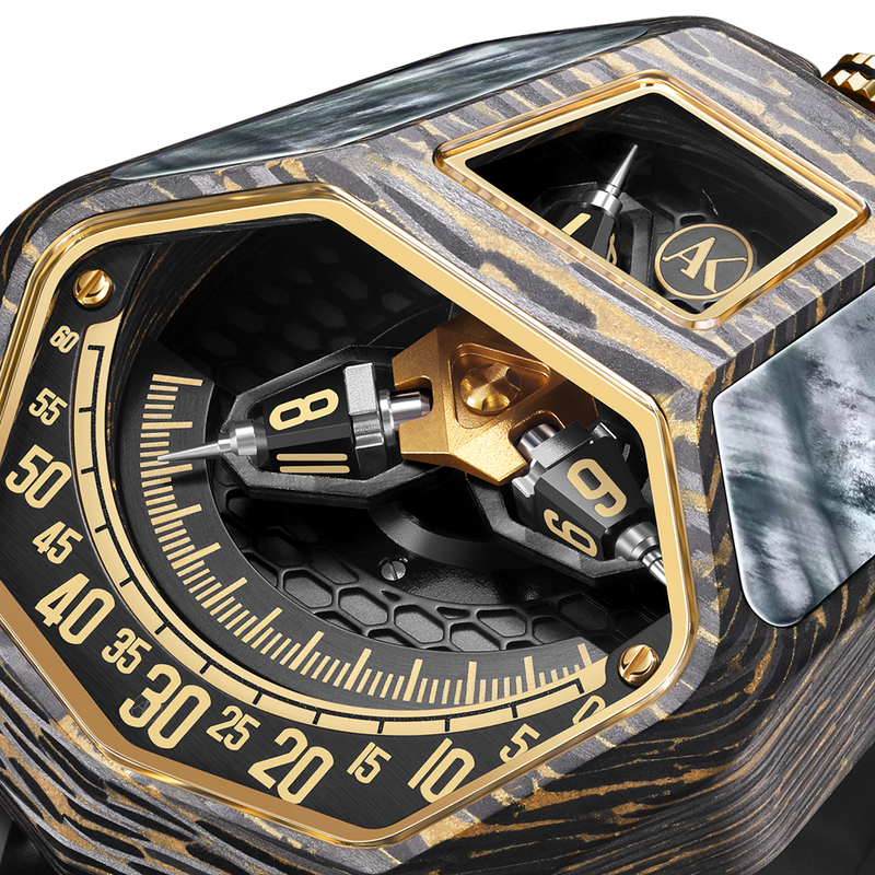ATOWAK COBRA Venom Gold: Forged Carbon & Satellite Hour Watch – Atowak