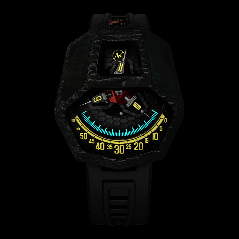 ATOWAK COBRA Venom Red: Forged Carbon Satellite Hour Watch – Atowak