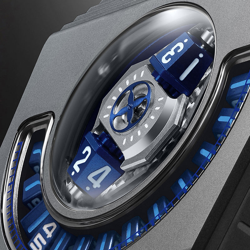ATOWAK MANTA-X Tidal Blue: Titanium Wandering Hour Watch – Atowak