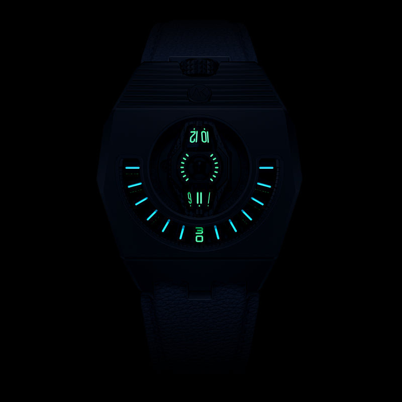 MANTA-X TIDAL BLUE | 180° Hexa Wandering Hour Luxury Mechanical