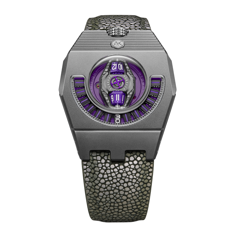 オアハカ ワイルド オテロイ 2世 MT-Camaron ATOWAK MANTA-X Tidal Blue: Titanium Wandering Hour Watch – Atowak