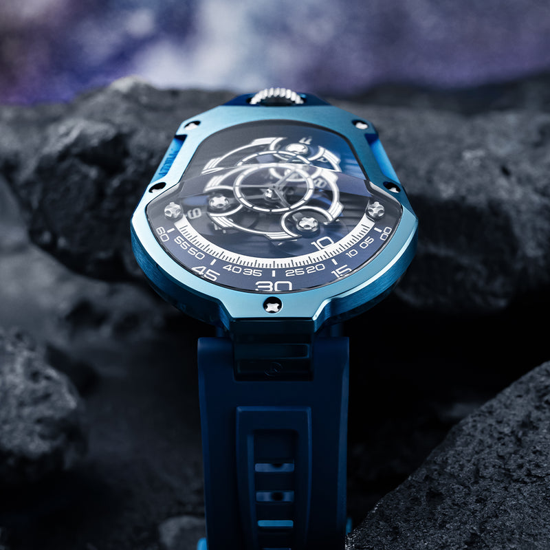 ATOWAK SPACESHIP Abyssal Blue | 360° Revolving Hour Watch – Atowak