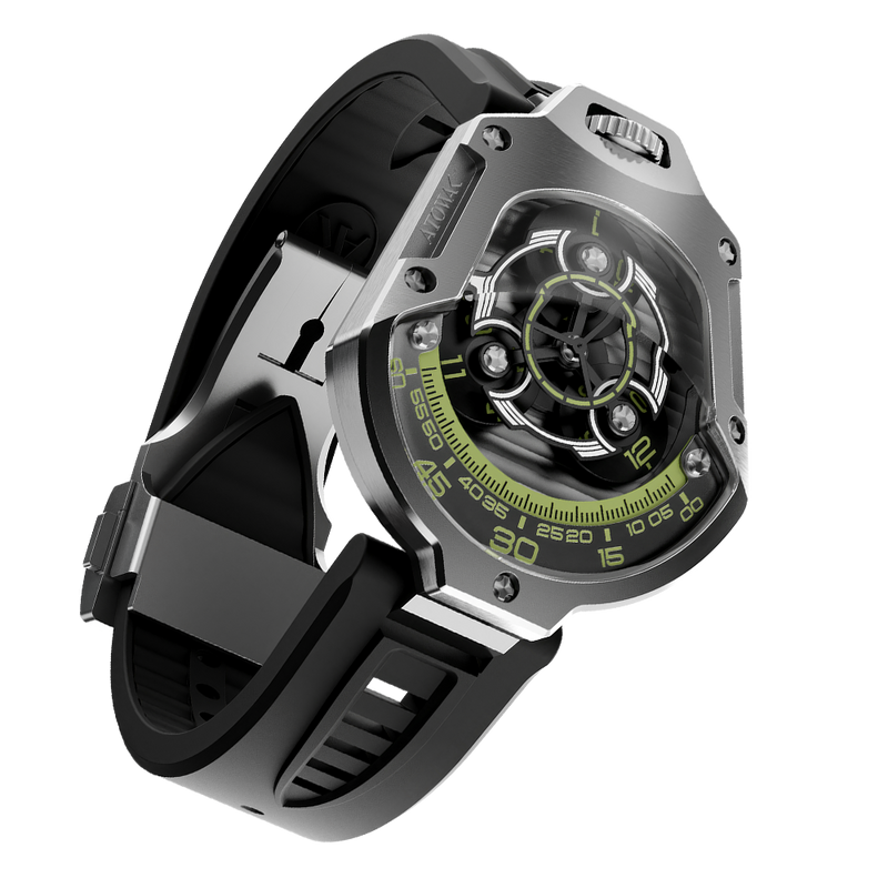 ATOWAK SPACESHIP Nebula Silver | 360° Revolving Hour Watch – Atowak