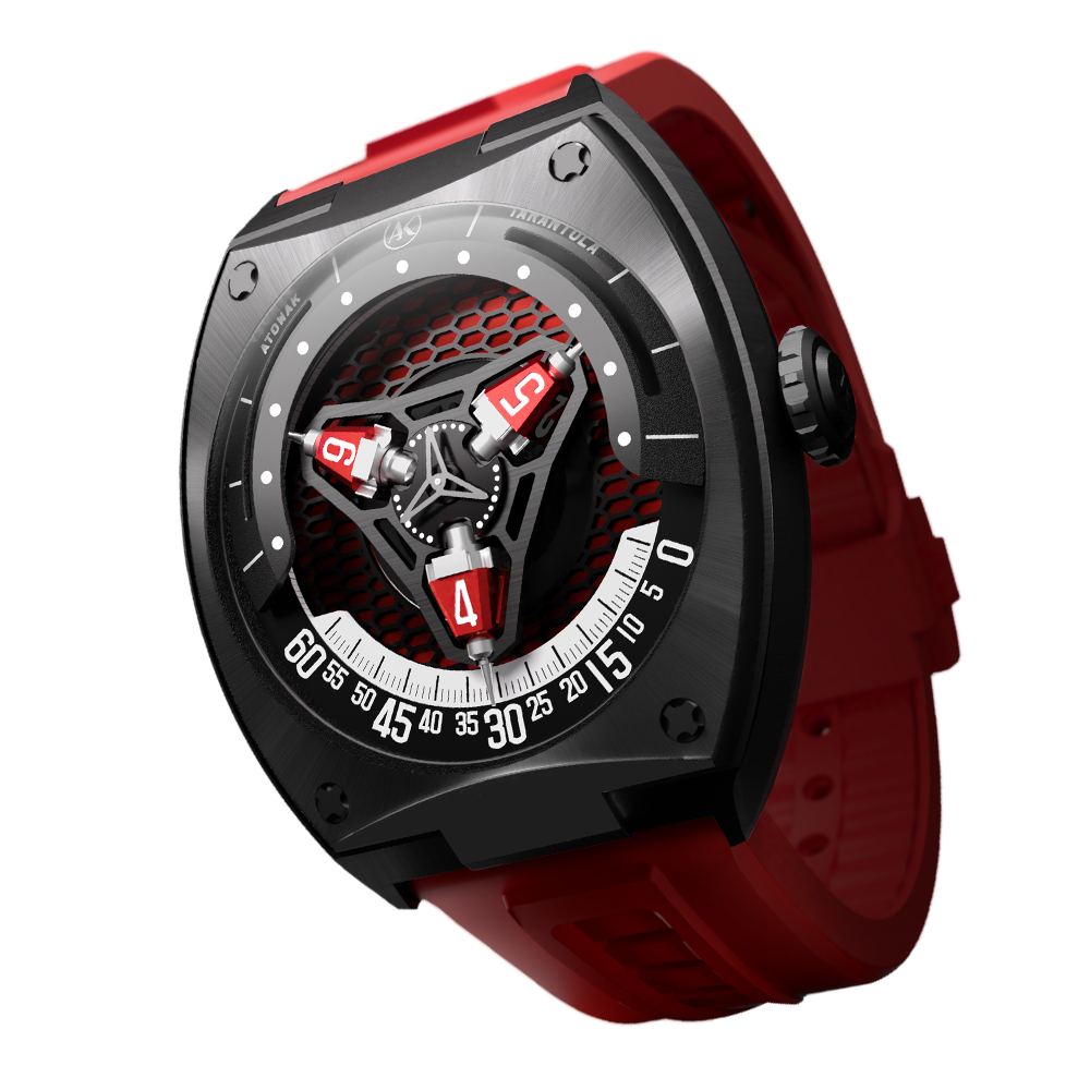 S123 Revontulitaulut レヴォントゥレット フィンランド ATOWAK TARANTULA Twilight Red | 360° Satellite Hour Watch – Atowak