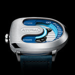 Atowak Ettore Drift 4-Arm Wandering Hour Silver Blue Watches