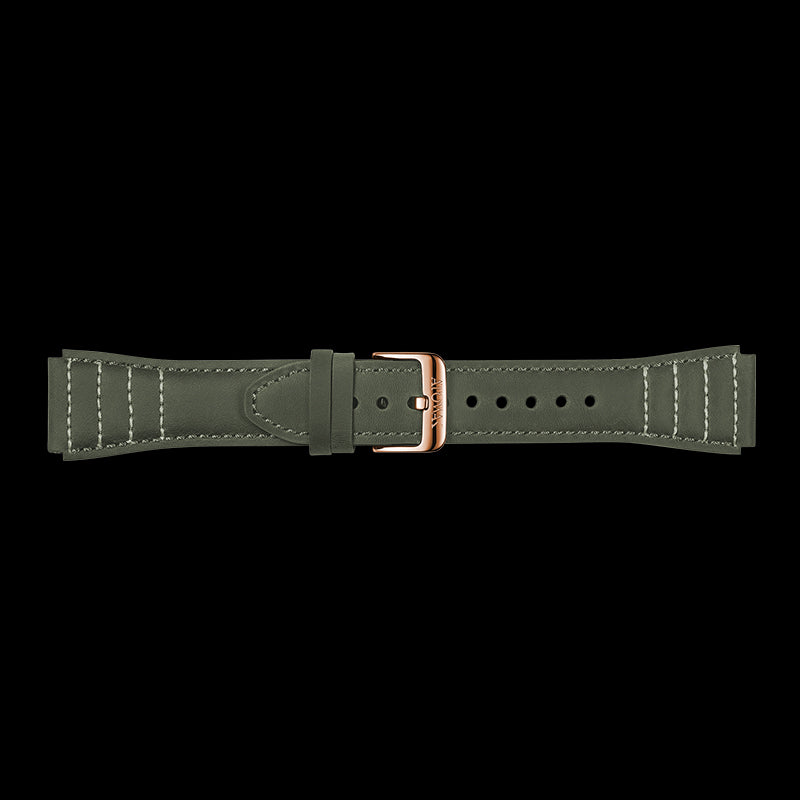 Gray Leather Strap With White Stitching Suitable for Windows Series